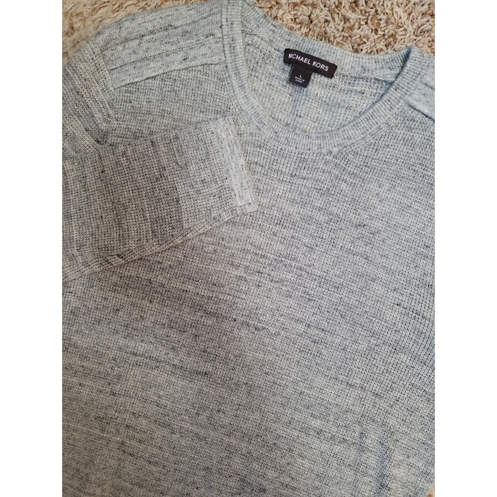 Michael Kors Mens L Long Sleeve Gray Sweater Pullover